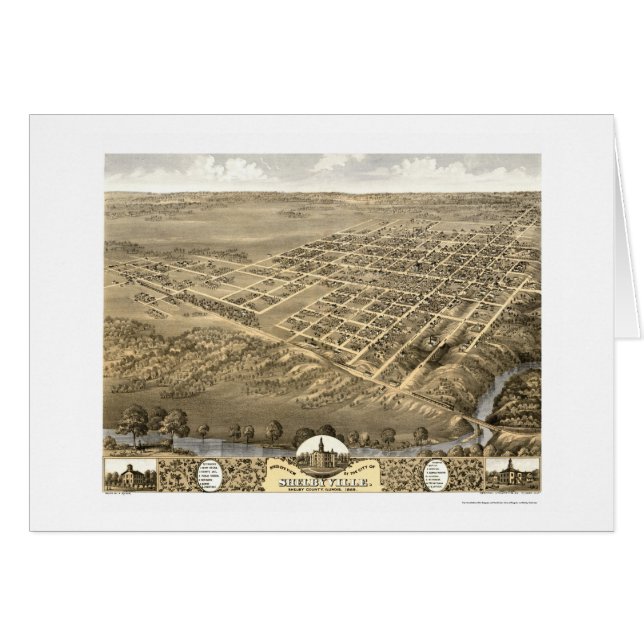 Shelbyville, IL Panoramic Map - 1869 (Front Horizontal)