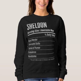 Sheldon Serving Size Nutrition Label Calories Sweatshirt