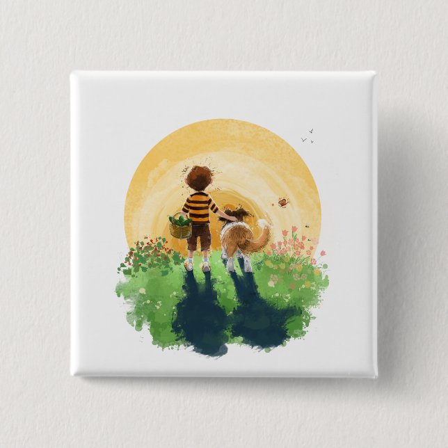 Sheldon the Sheltie 15 Cm Square Badge (Front)