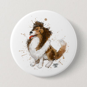 Sheldon the Sheltie 7.5 Cm Round Badge