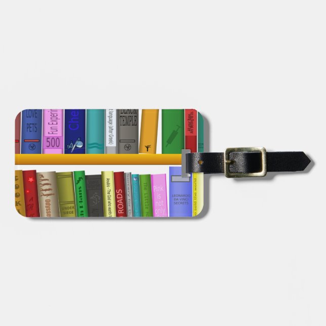 shelf books library reading luggage tag (Front Horizontal)