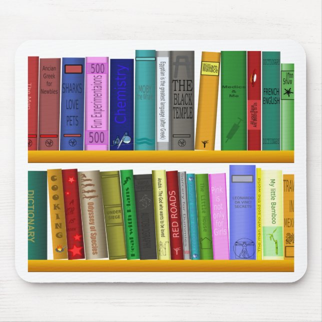 shelf books library reading mouse pad (Front)