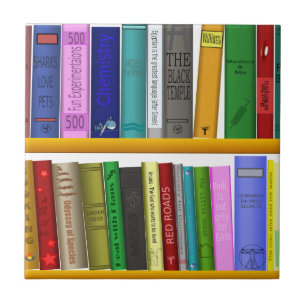 shelf books library reading tile