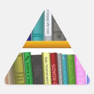shelf books library reading triangle sticker