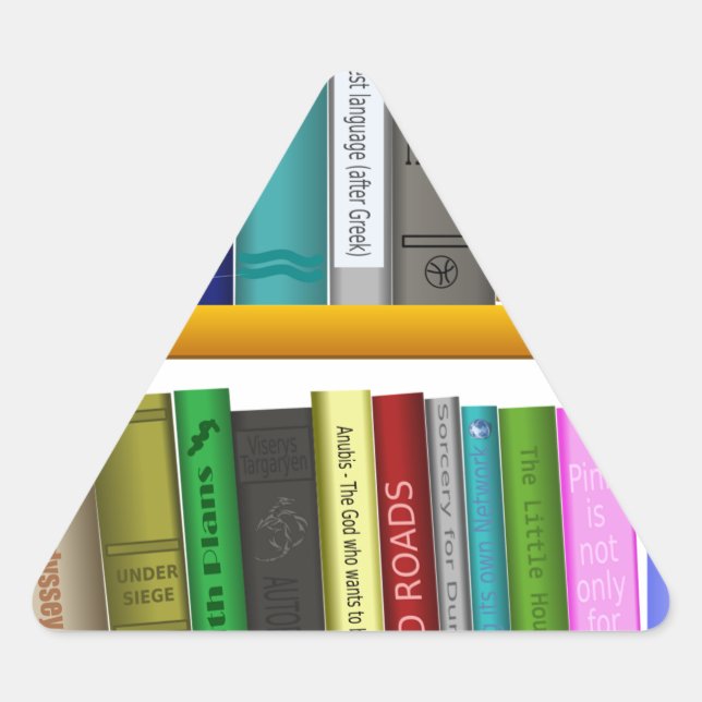 shelf books library reading triangle sticker (Front)