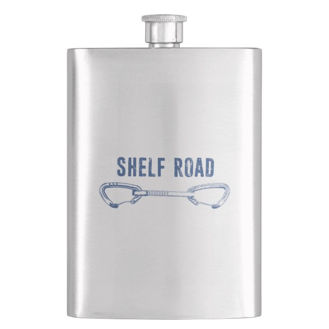 Shelf Road Climbing Quickdraw Hip Flask (Front)