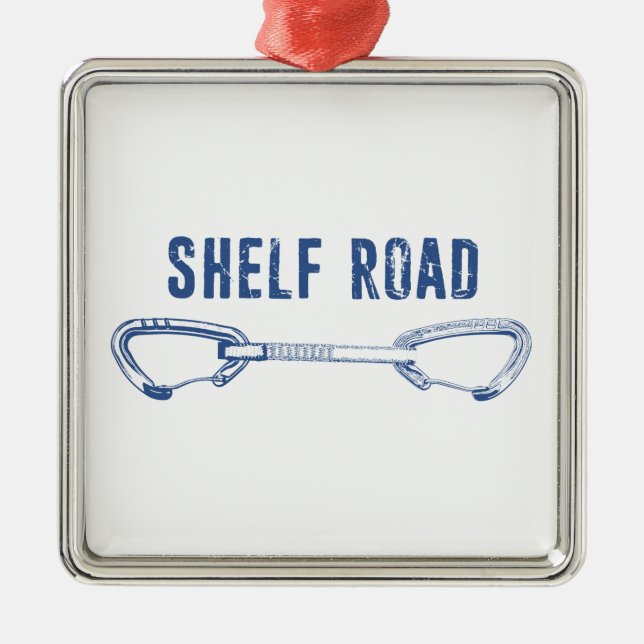 Shelf Road Climbing Quickdraw Metal Tree Decoration (Front)