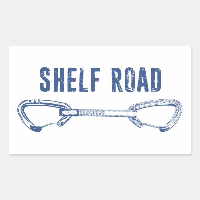 Shelf Road Climbing Quickdraw Rectangular Sticker (Front)