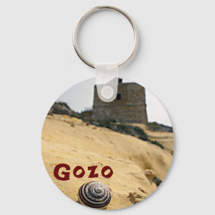 Shell and Tower, Gozo, Malta Key Ring