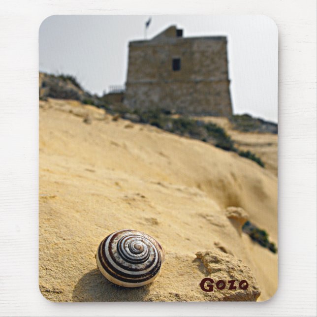 Shell and Tower, Gozo, Malta Mouse Pad (Front)