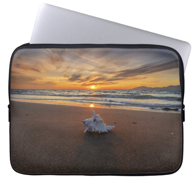 Shell At The Beach At Sunset | Kos Island Laptop Sleeve (Front)