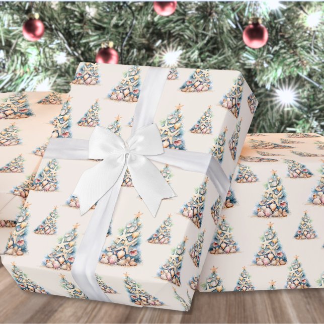 Shell Beach Christmas Wrapping Paper (Shell Beach Christmas Wrapping Paper )