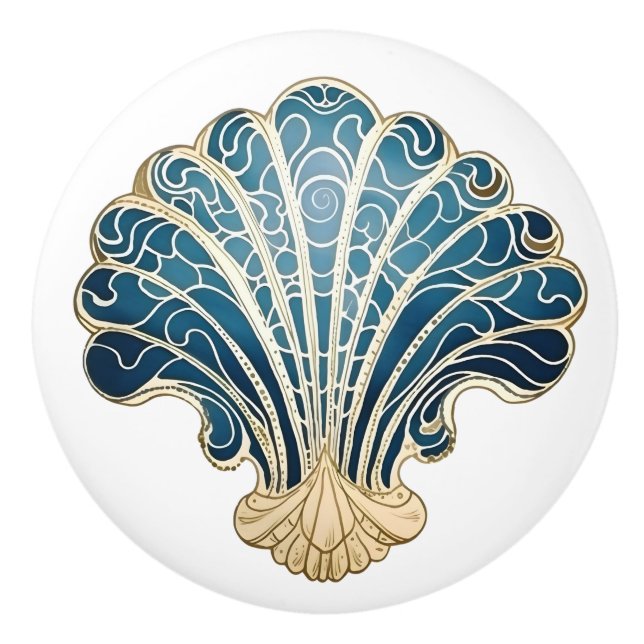 Shell Beach Decor Cabinet Furniture and Drawer Ceramic Knob (Front)
