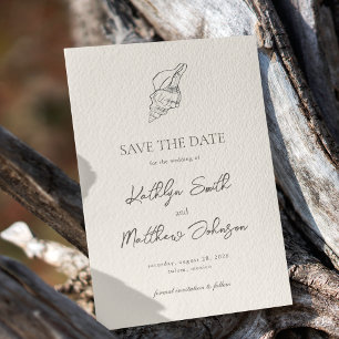 Shell Beach Ocean Minimalist Destination Wedding Save The Date