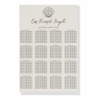 Shell Beach Ocean Wedding 16 Table Seating Charts