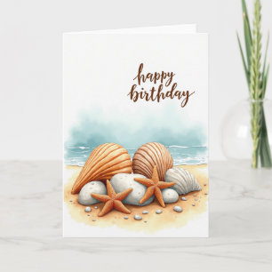 Shell Birthday Watercolor Card