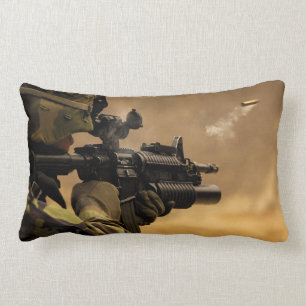 Shell Casing Fired from an M-4 Rifle Lumbar Cushion
