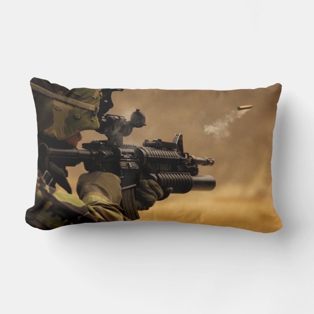 Shell Casing Fired from an M-4 Rifle Lumbar Cushion (Front)