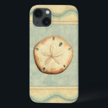 Shell Collector iPhone 13 Case<br><div class="desc">Megan Meagher is known for her simple art pieces. This image captures the simplicity of the seashore's treasures,  of a simple seashell in a nautical bordered frame. Meagher encompasses a teal background in her image to contrast these treasures. Get this fine art print today on your Zazzle product today.</div>