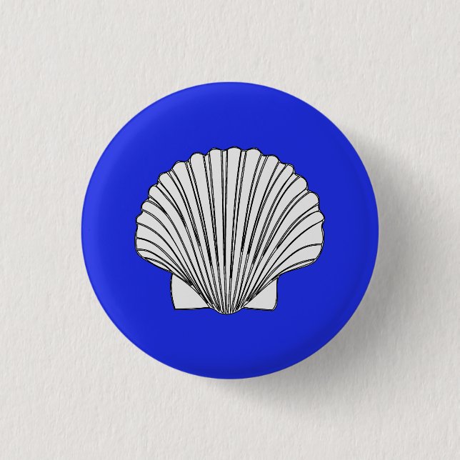 Shell Design with Blue Background 3 Cm Round Badge (Front)