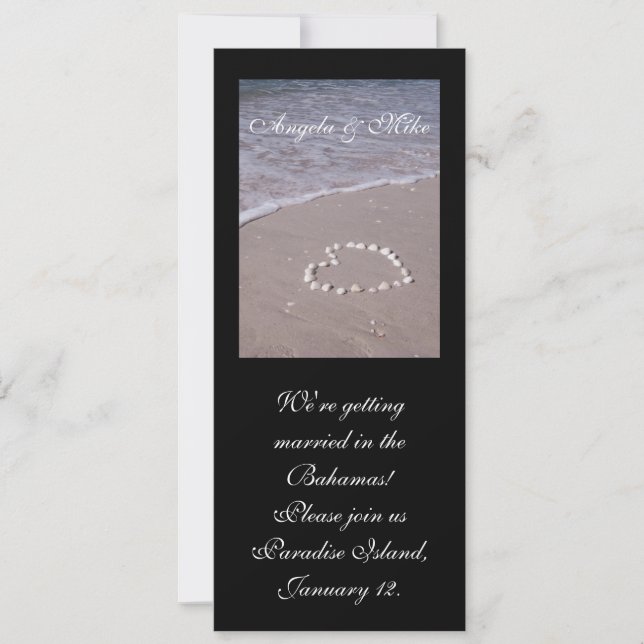 Shell Heart in the sand Invitations (Front)