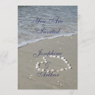 Shell Heart on the Sandy Beach Invitation