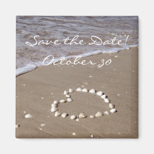 Shell Heart on the Sandy Beach Magnet