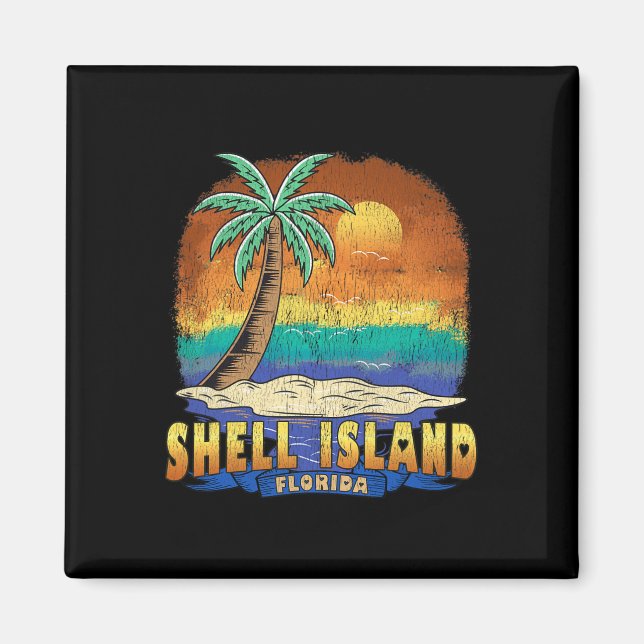 Shell Island Florida Vintage Distressed Souvenir  Magnet (Front)