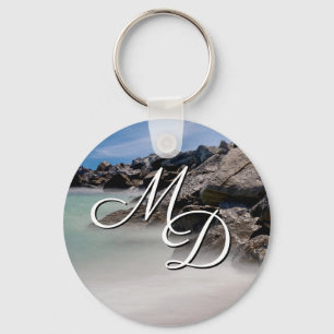 Shell Island Rocks And Waves Key Chain