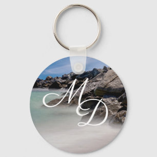 Shell Island Rocks And Waves Key Chain