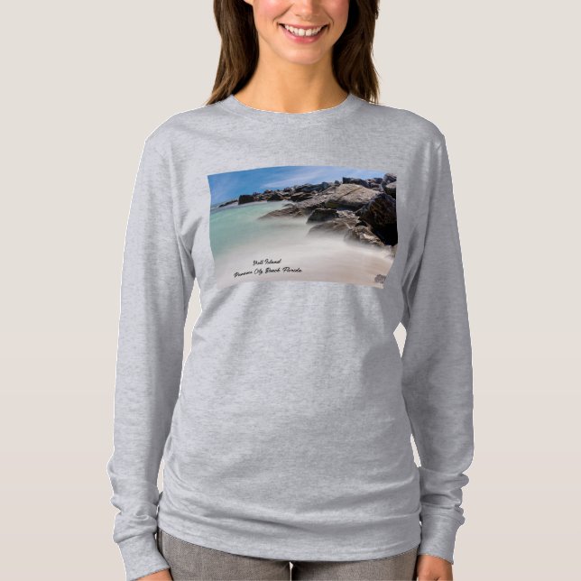 Shell Island Rocks And Waves Long Sleeve T-shirt (Front)