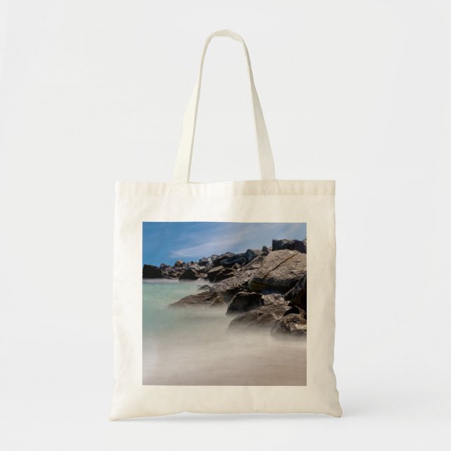 Shell Island Rocks And Waves Tote Bag (Front)