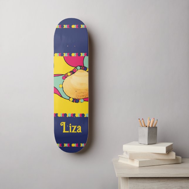 shell modern abstract design beach skateboard (Wall Art)