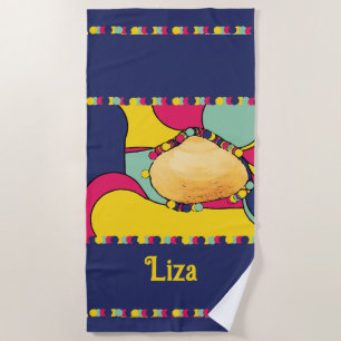 shell modern abstract design beach towel