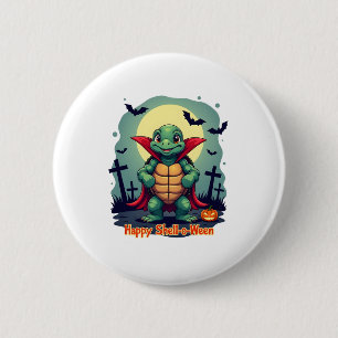 Shell-o-Ween Turtle 6 Cm Round Badge
