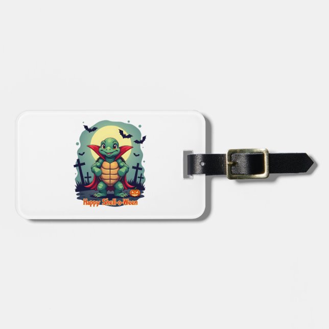 Shell-o-Ween Turtle Luggage Tag (Front Horizontal)