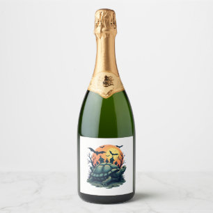 Shell of Screams Turtle Sparkling Wine Label