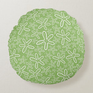 Shell Pattern On Spotted Background Round Cushion