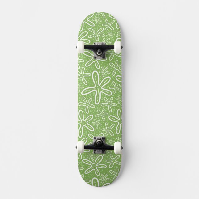 Shell Pattern On Spotted Background Skateboard (Front)