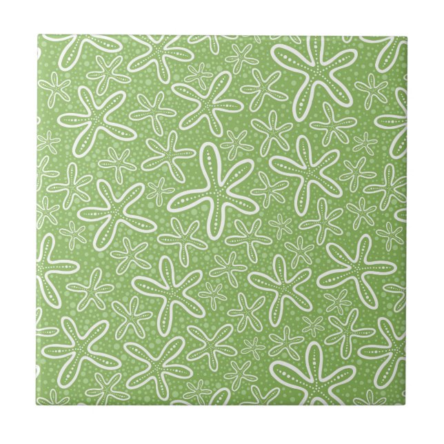 Shell Pattern On Spotted Background Tile (Front)
