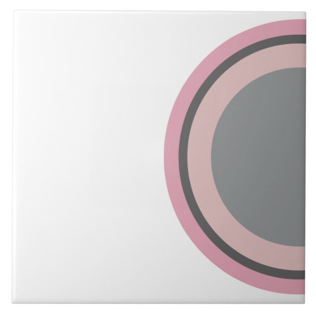 Shell Pattern Pink And Grey Tile (Front)