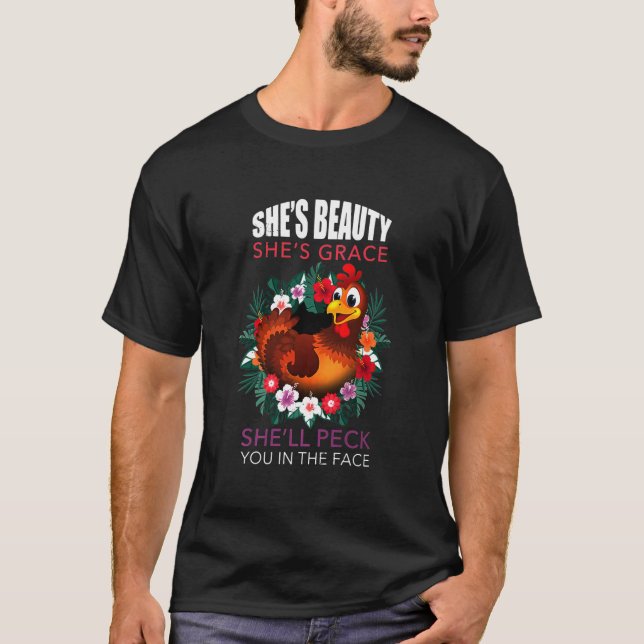 Shell Peck You In The Face Chicken T-Shirt (Front)