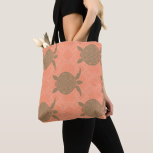 Shell Pink Sea Turtle Tote Bag