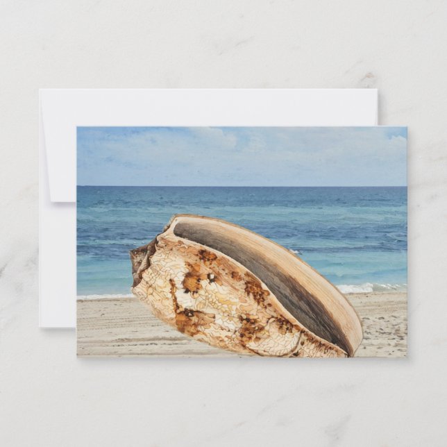 Shell Sea Beach Ocean Milestone Birthday Flat Card (Front)