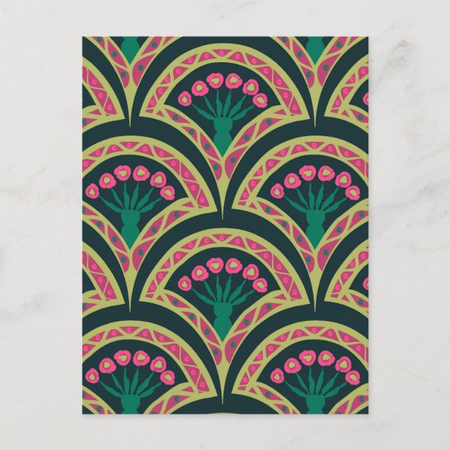 shell shaped green pattern advice card (Front)