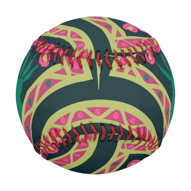 shell shaped green pattern baseball (Front)