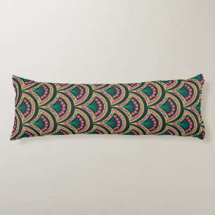 shell shaped green pattern body cushion