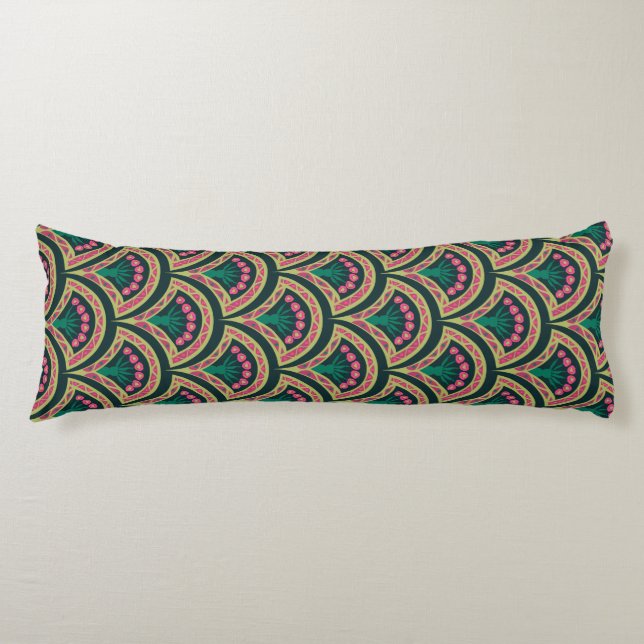 shell shaped green pattern body cushion (Front)
