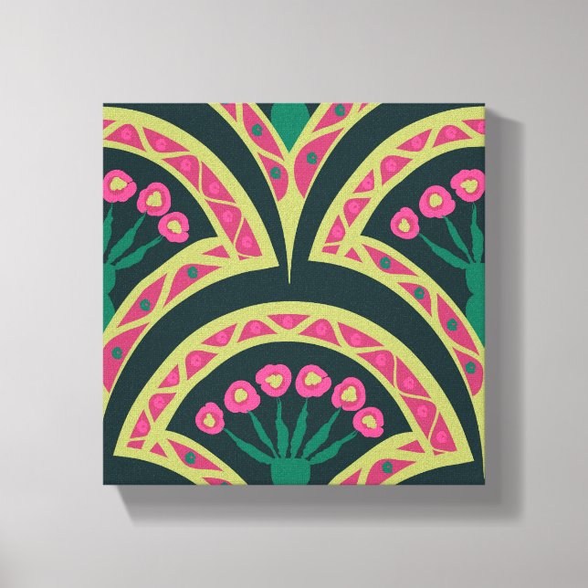shell shaped green pattern canvas print (Front)