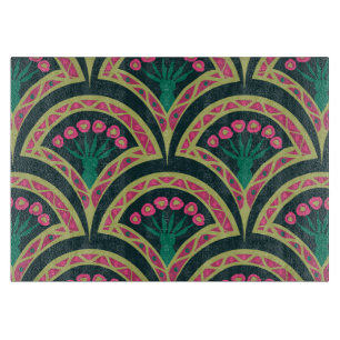 shell shaped green pattern cutting board